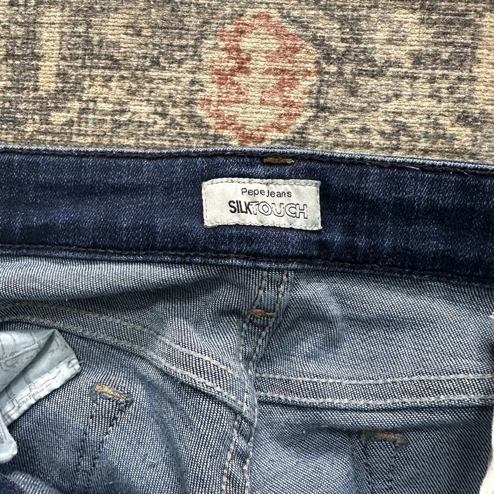 Pepe Womens Blue Bootcut Mid Waist Silk Touch Jeans | Vintage Denim Trousers - Picture 2 of 5